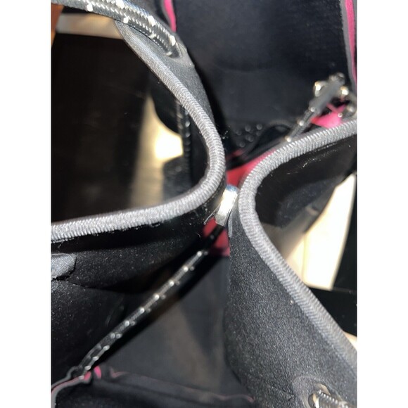 Neoprene Star Convertible Tote Bag Large With Detachable Cosmetic Bag Black Pink - Picture 3 of 12